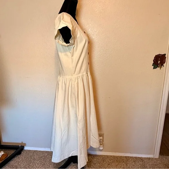 Vintage 1990โs Chorus Blues Cream Denim Prairie Dress Size 12 - Picture 12 of 13